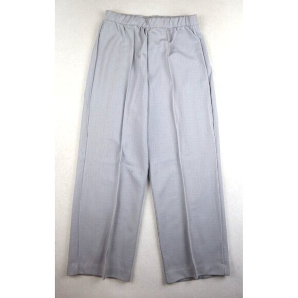 VINTAGE WOMEN'S GRAY ELASTIC WAIST CROPPED PULL-ON PANTS - SIZE S/M - Picture 2 of 5